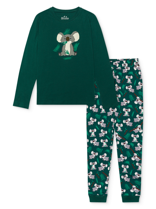 Pijama alegre para mujer Koala y hojas