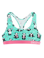 Bralette alegre para mujer Panda y corazones