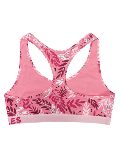 Bralette alegre para mujer Hojas rosas