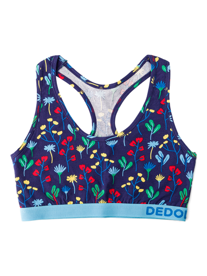 Bralette alegre para mujer Flores en acuarela