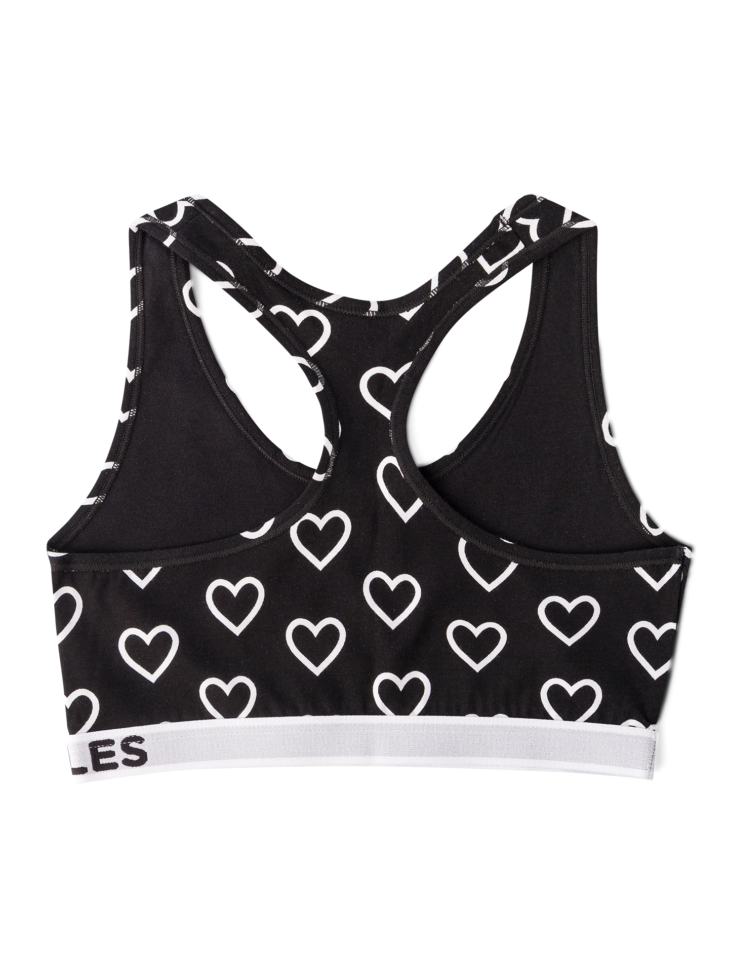 Bralette alegre para mujer Corazones en blanco y negro