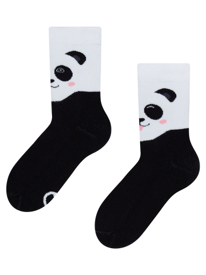 Calcetines infantiles alegres de inverno Panda feliz