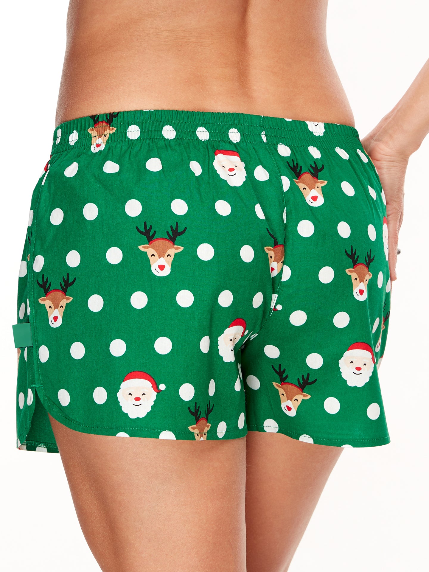 Calzoncillos alegres para mujer Santa y Rudolf