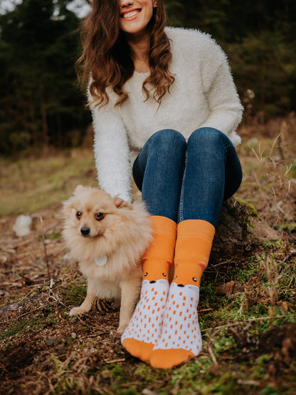 Calcetines de invierno alegres Zorro peludo