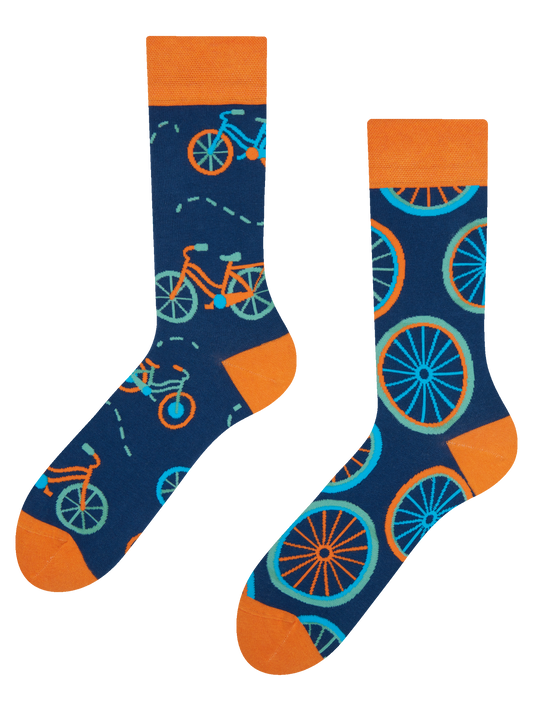 Calcetines alegres Bicicleta naranja