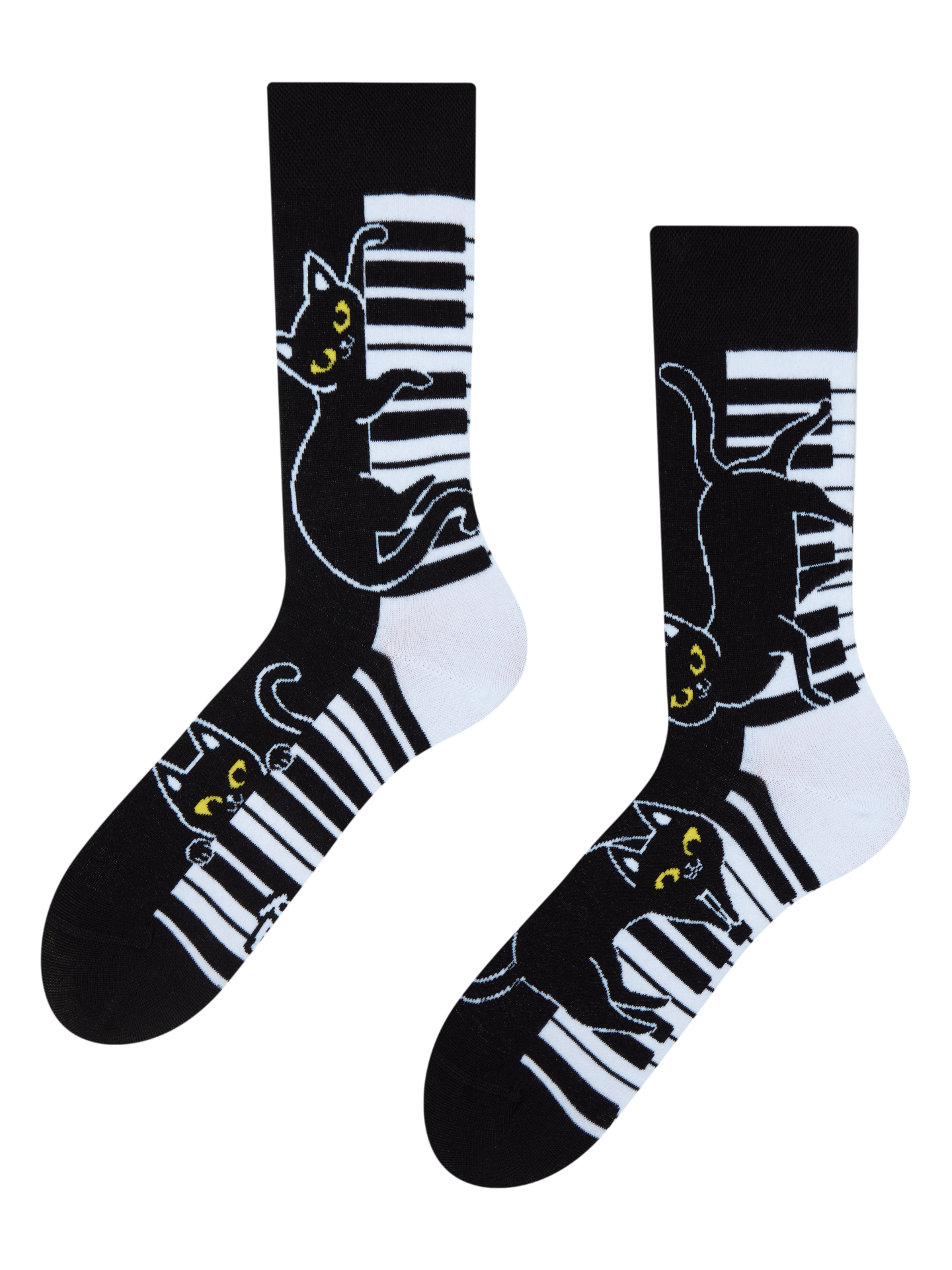 Calcetines alegres Gato pianista