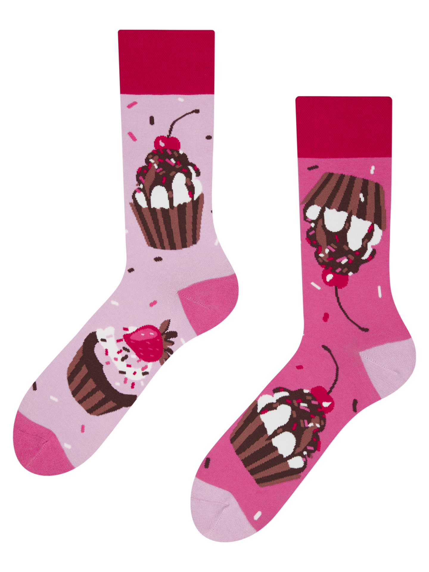 Calcetines alegres Cupcakes rosa