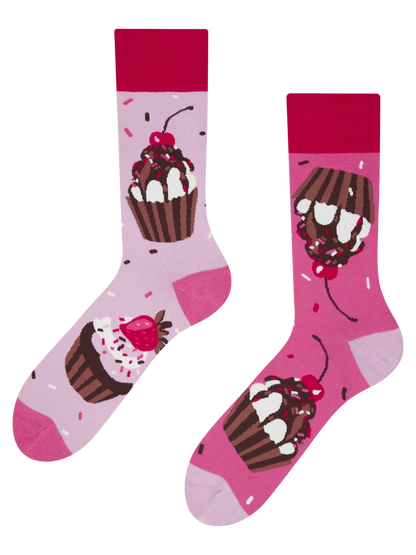 Calcetines alegres Cupcakes rosa