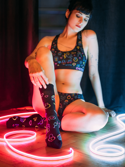 Bragas brasileñas alegres para mujer Amor fluorescente