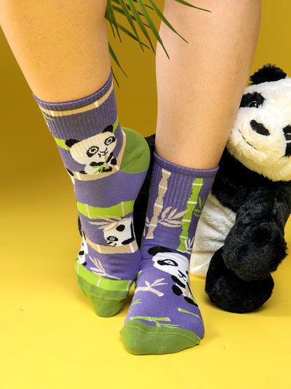 Calcetines de deporte alegres Panda acróbata