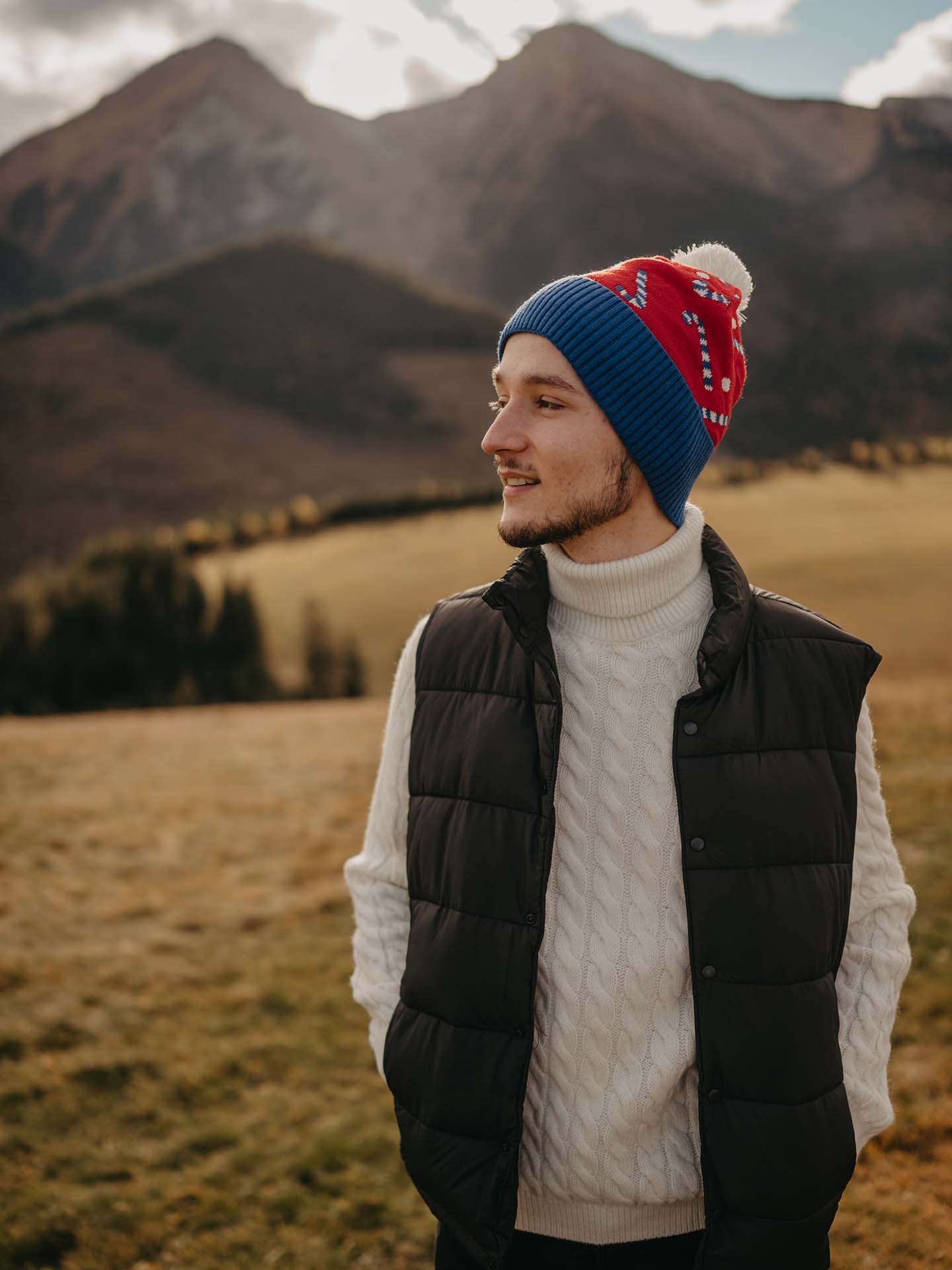 Gorro alegre de punto Panda juguetón