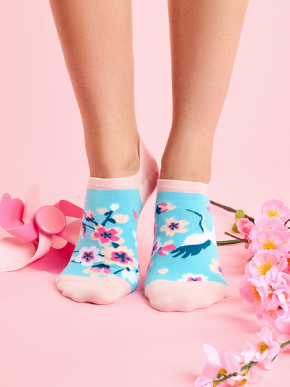 Calcetines sneakers alegres Sakura y garza