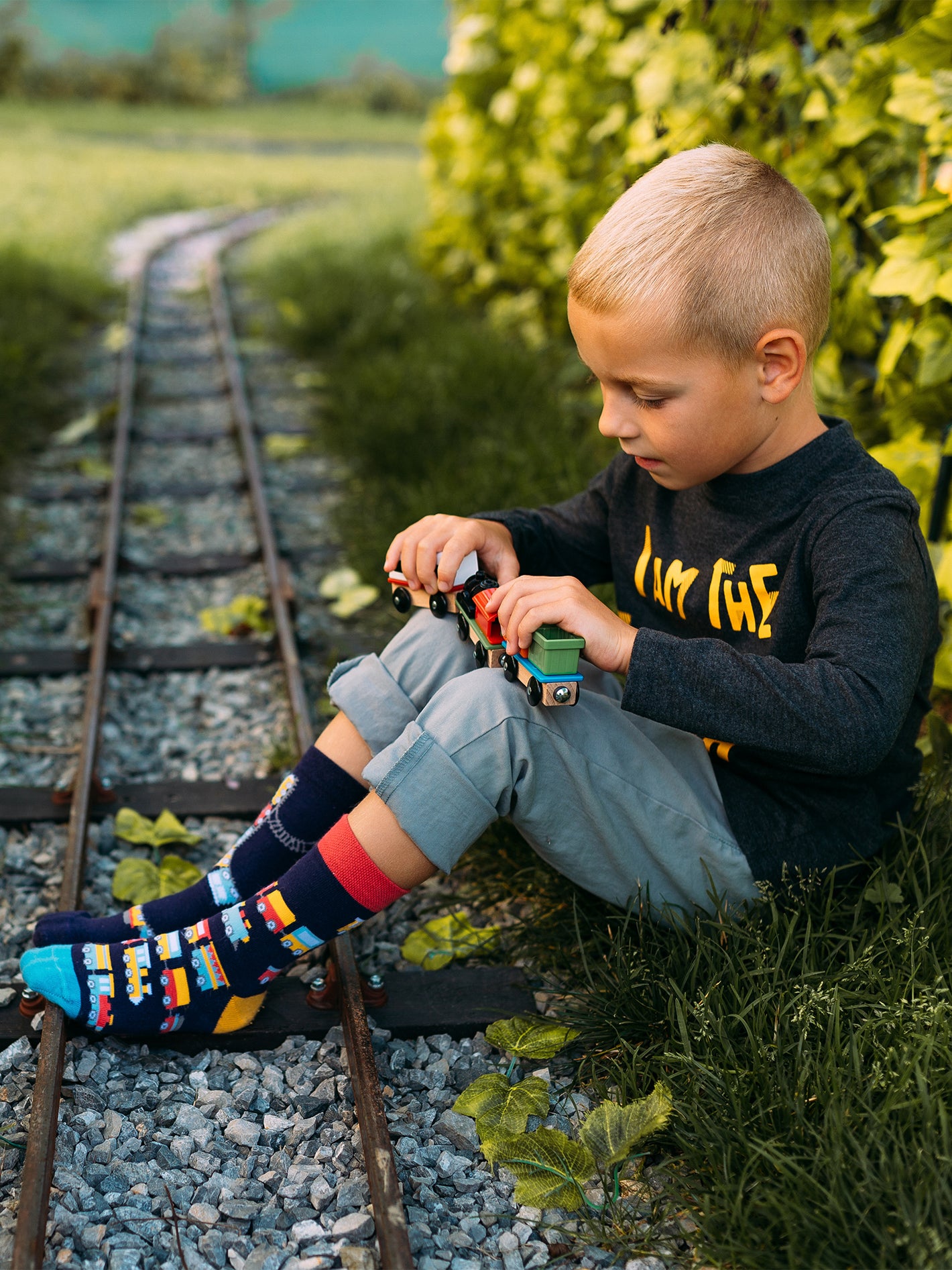 Calcetines infantiles alegres Trenes