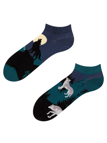 Calcetines tobilleros alegres Lobo de la luna