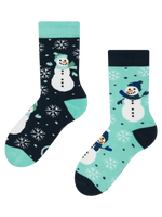 Calcetines infantiles alegres de inverno Muñeco de nieve alegre
