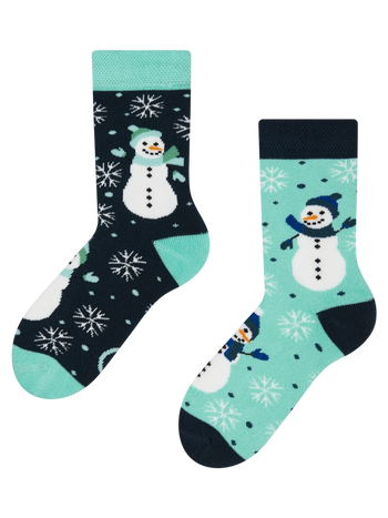 Calcetines infantiles alegres de inverno Muñeco de nieve alegre