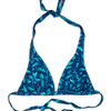Top triangular alegre de bikini Flores turquesa