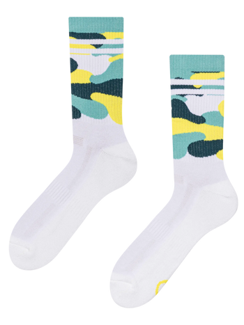 Calcetines funcionales alegres Camuflaje verde limón