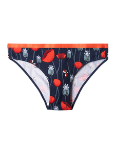 Bragas alegres para mujer Mariquitas y flores de amapola