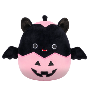 Squishmallows Emily el Murciélago Negro dentro de una Calabaza de Halloween, 20 cm