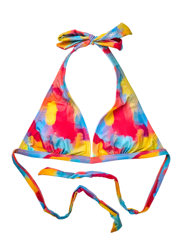 Top triangular alegre de bikini Diseño abastracto colorido