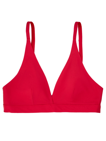 Bralette triangular sin costuras para mujer Rojo pasión