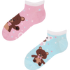 Calcetines tobilleros alegres para niños Oso de peluche