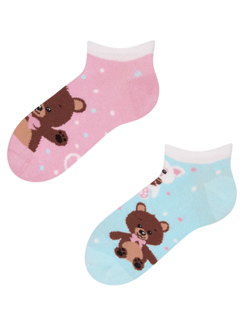 Calcetines tobilleros alegres para niños Oso de peluche