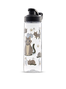 Botella de agua alegre Gato gris 700 ml