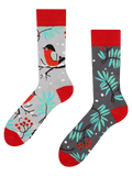 Calcetines de invierno alegres Pájaro rojo