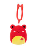 Llavero Squishmallows Obu la Rana Roja Tropical con Seta Bordada, 9 cm