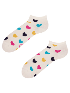 Calcetines tobilleros alegres Corazones de colores