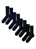 Pack de 4 pares de calcetines de lana merina con tejido de rizo – Negro y azul oscuro