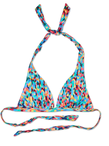 Top triangular alegre de bikini Mosaico de colores