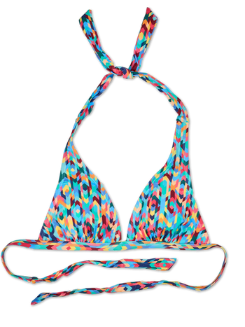 Top triangular alegre de bikini Mosaico de colores