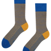 Calcetines estampados azul y amarillo