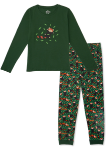 Pijama alegre para mujer Panda rojo