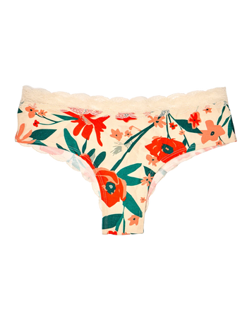 Bragas con encaje para mujer Jardín de amapolas