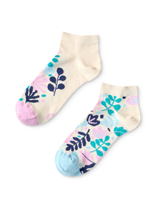 Calcetines tobilleros alegres Hojas turquesa