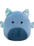 Squishmallows Este el Murciélago Azul con Barriga Peluda y Alas Metálicas Craqueladas, 20 cm