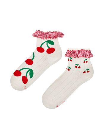 Calcetines Cutecore Picnic con cerezas