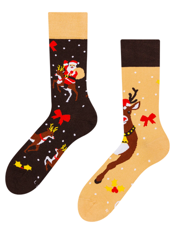 Calcetines alegres Reno y Santa
