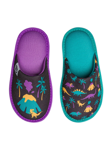 Pantuflas infantiles alegres Dinosaurios y volcanes