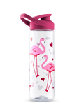 Botella de agua alegre Flamencos y corazones 700 ml