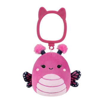 Llavero Squishmallows Marcelina la Mariposa Monarca Rosa Frambuesa, 9 cm