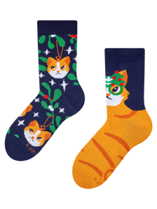 Calcetines infantiles Gato navideño