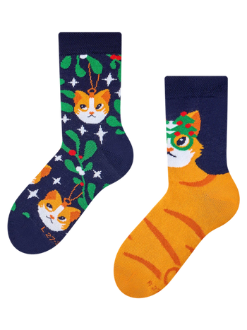 Calcetines infantiles Gato navideño