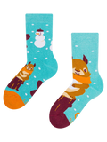Calcetines infantiles alegres de inverno Ardilla de invierno