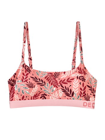 Bralette de modal para mujer Hojas rosas
