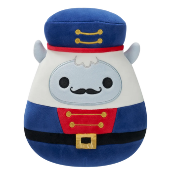 Squishmallows Yuri el Yeti Blanco con Traje de Cascanueces Azul, 20 cm